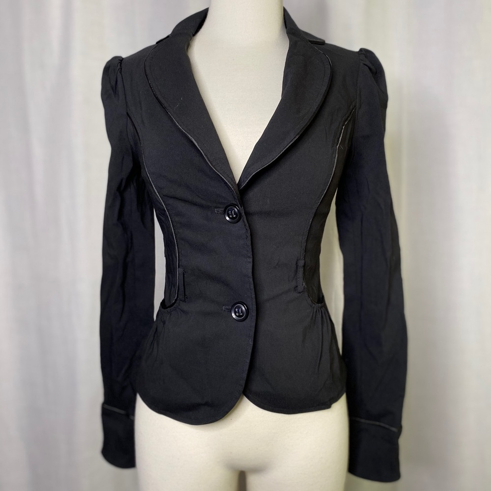 Black Blazer w/ Padded Shoulders